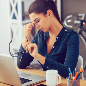 Business Woman Frustrated about the US Government Shutdown