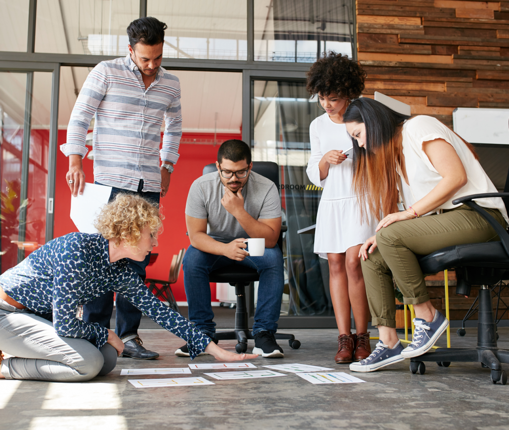 Creative employees working on a project for their employer