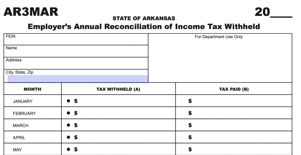 Arkansas State Filing