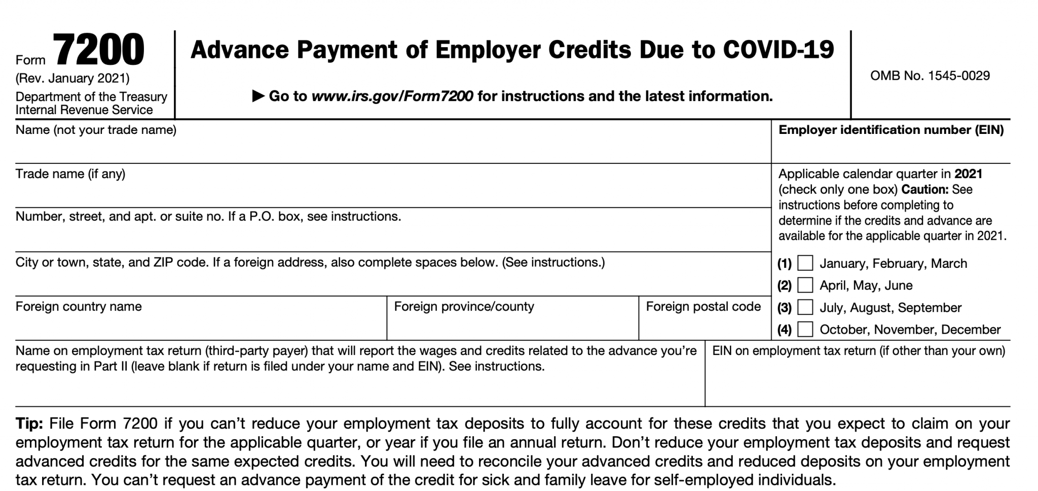 The IRS Released An Updated Form 7200 for Tax Year 2021 – Blog – TaxBandits